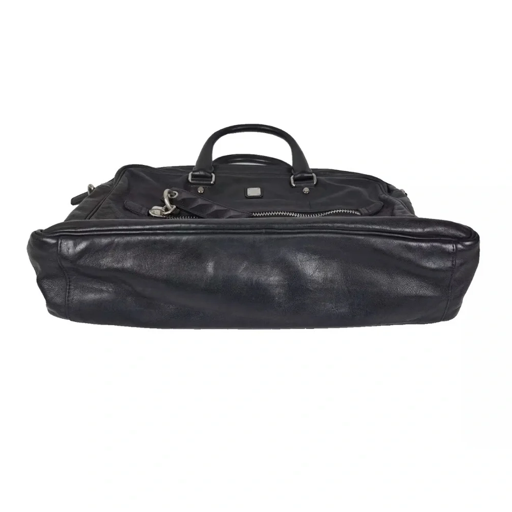 Black Leather Men's Laptop Bag
